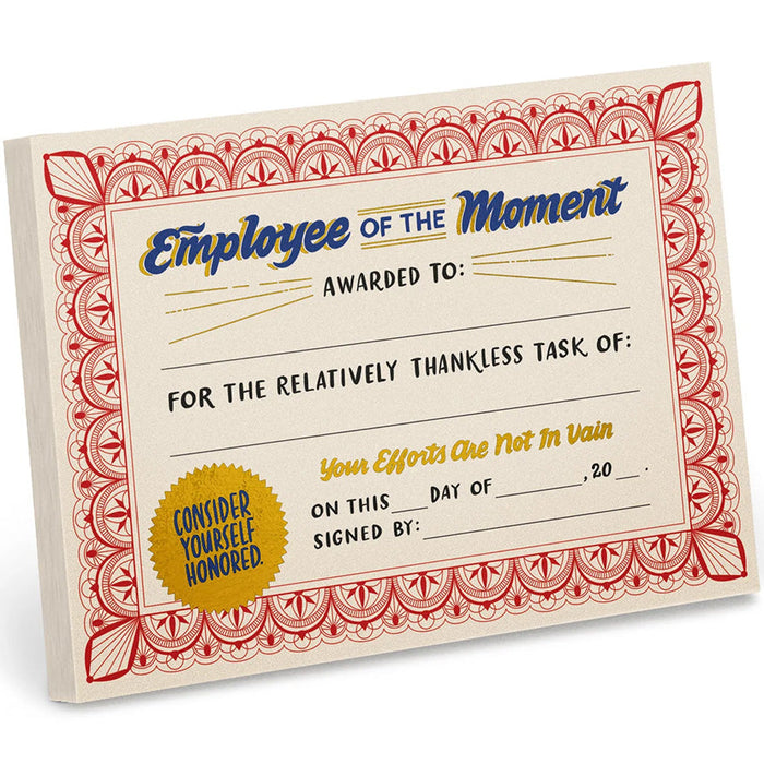 Employee Of The Moment Award Notepad