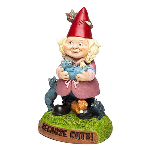 Crazy Cat Lady Gnome - Unique Gift by BigMouth Toys