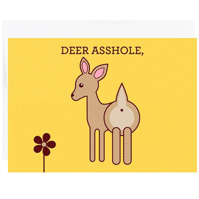 Deer A**hole Greeting Card - Unique Gift by Tiny Bee Cards