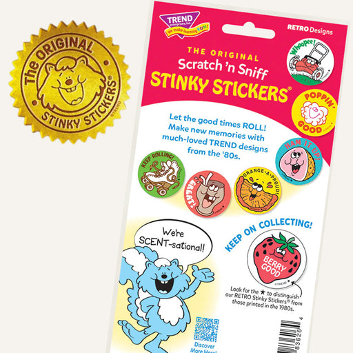 Melon Power Watermelon Scented Retro Scratch 'n Sniff Stinky Stickers - Perpetual Kid