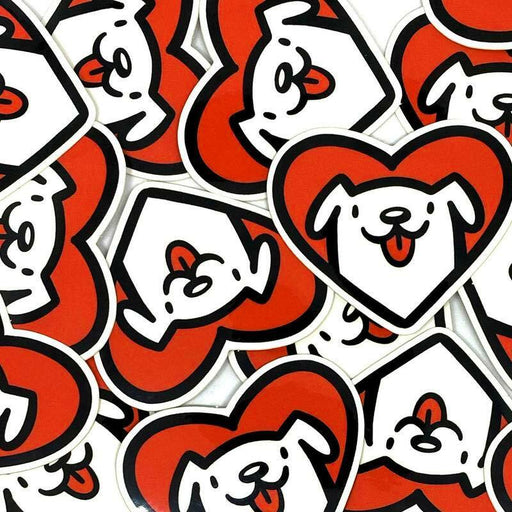 Dog Love Heart Sticker - Unique Gift by Shop Emily M