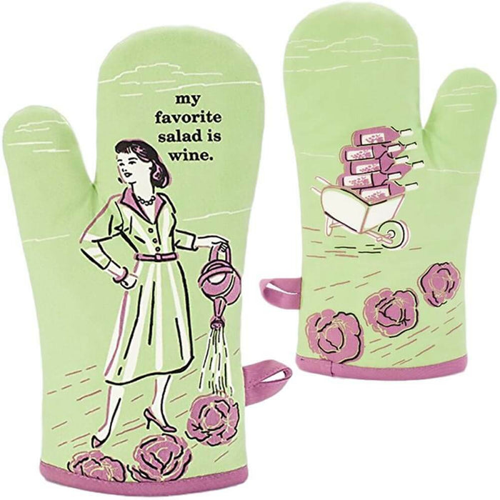 My Favorite Salad Is Wine Oven Mitt - Unique Gift by Blue Q