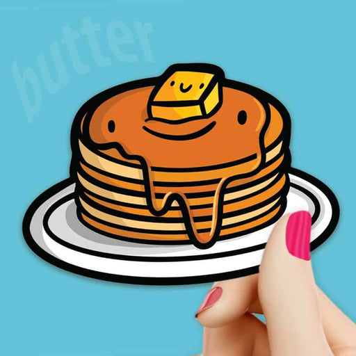 Stack Of Buttered Pancakes Sticker - Unique Gift by Shop Emily M