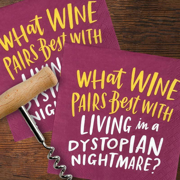 Wine Dystopia Cocktail Napkins - Unique Gift by Emily McDowell & Friends