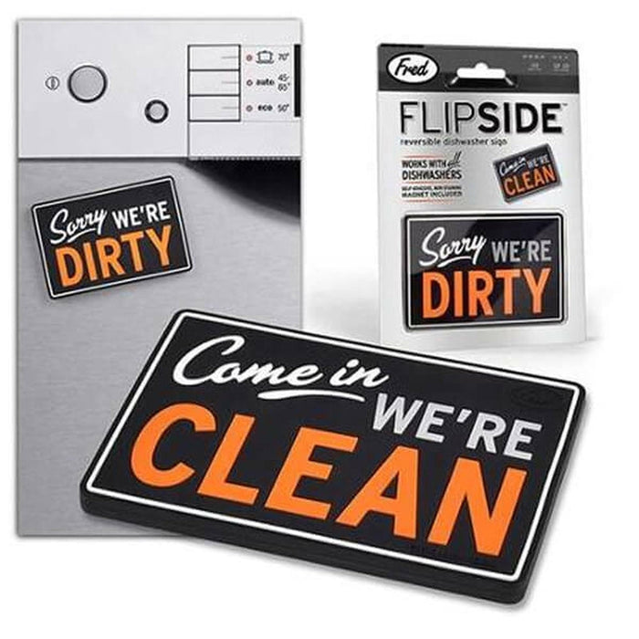 Flipside Reversible Dishwasher Sign by Fred & Friends- World Wide Fred