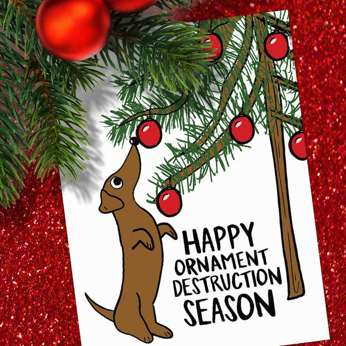 Ornament Destruction Season Christmas Card - Knotty Cards
