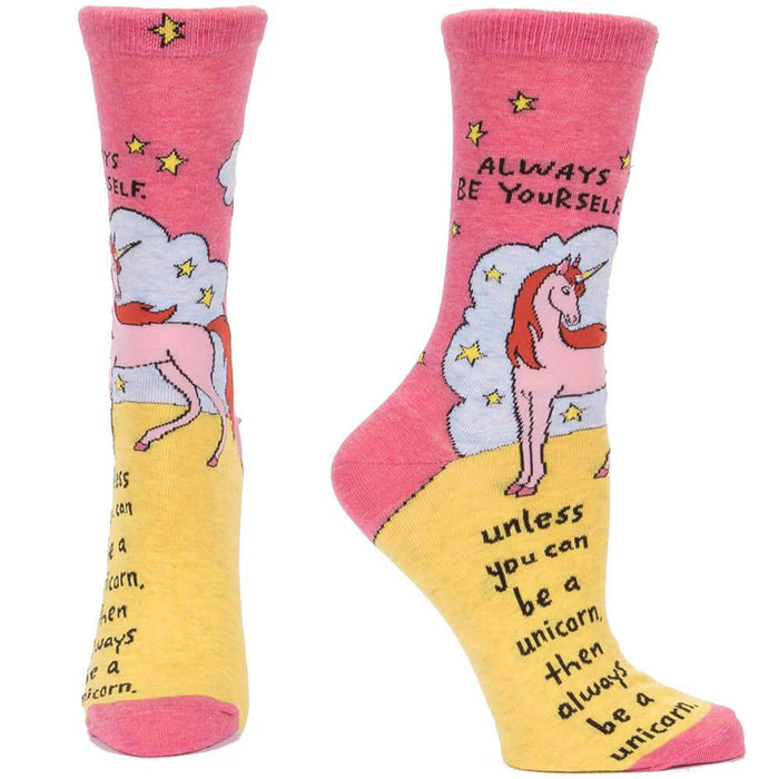 Always Be A Unicorn Socks - Blue Q