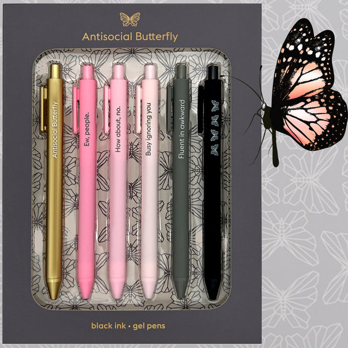 Antisocial People  Butterfly - Quotable Gel Pen Set