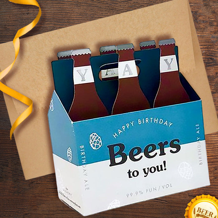 3D Happy Birthday Beers To You Greeting Card - UWP Luxe