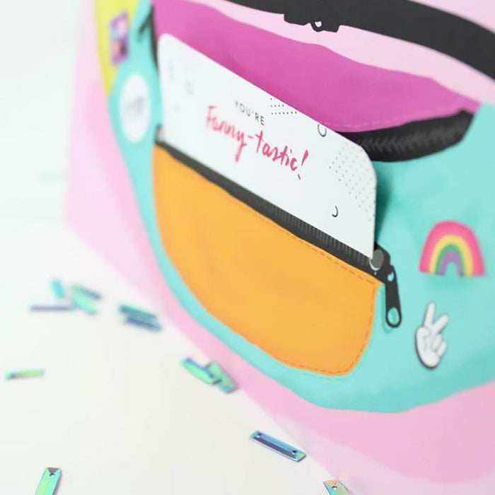 1980's Retro Fanny Pack Greeting + Money Holder Card by Inklings Paperie at Perpetual Kid