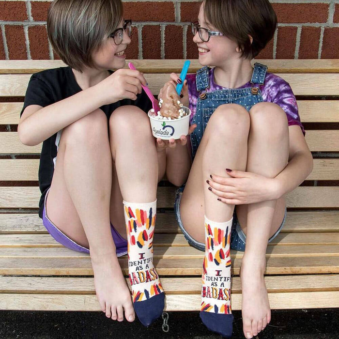 I Identify As A Badass Ankle Socks by Blue Q at Perpetual Kid