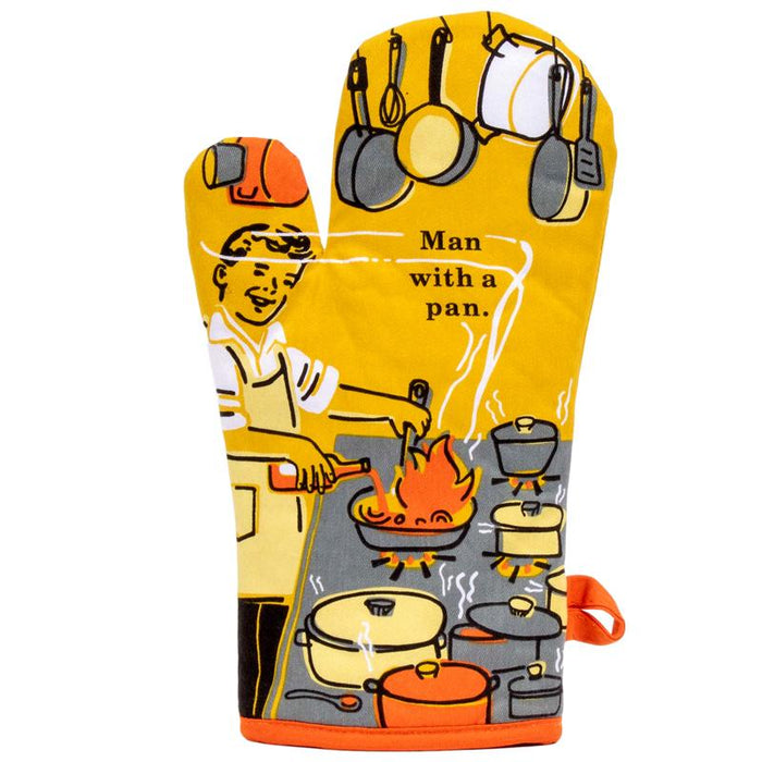 Man With A Pan Oven Mitt by Blue Q at Perpetual Kid