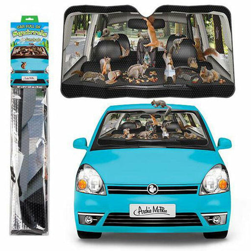Car Full Of Squirrels Auto Sunshade - Archie McPhee