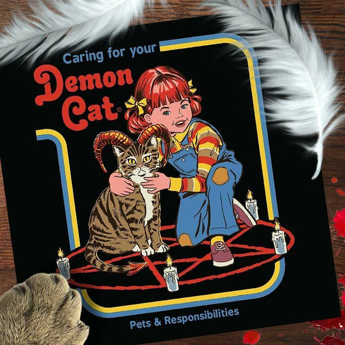 Caring For Your Demon Cat Greeting Card - Ohh Deer