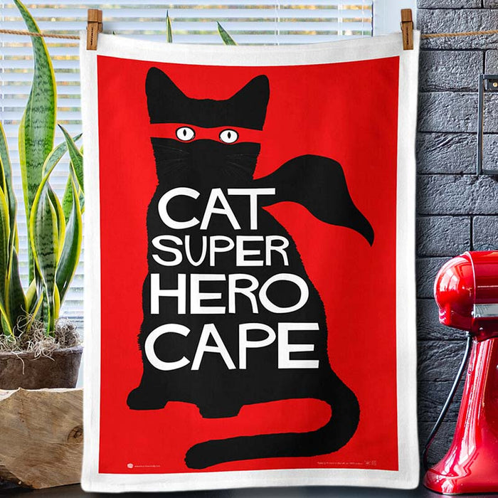 Cat Super Hero Cape Dish Towel - brainbox candy