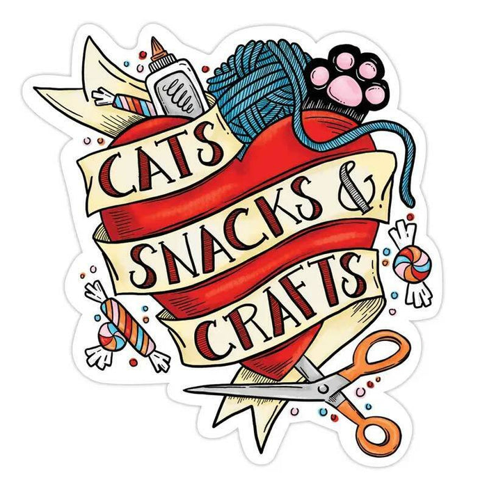 Cats, Snacks + Crafts Tattoo Sticker - Praxis Design Studio