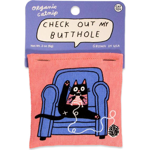 Check Out My Butthole Catnip Cat Toy - Blue Q