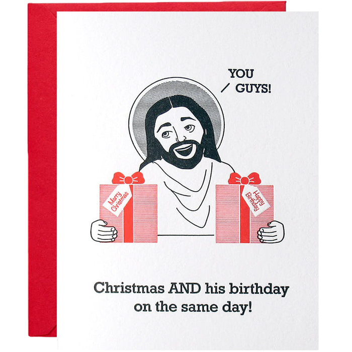 Birthday on Christmas Funny Holiday Greeting Card