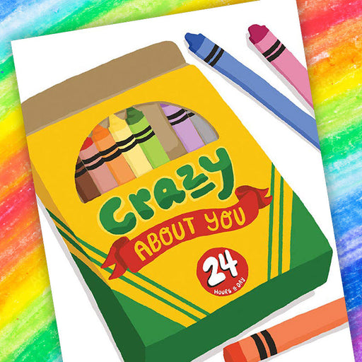 Crazy About You Greeting Card - Kat French Design