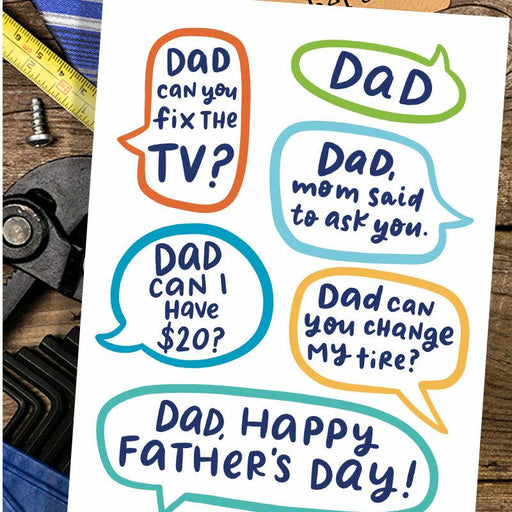 DAD! Can You...? Father's Day Card - Grey Street Paper
