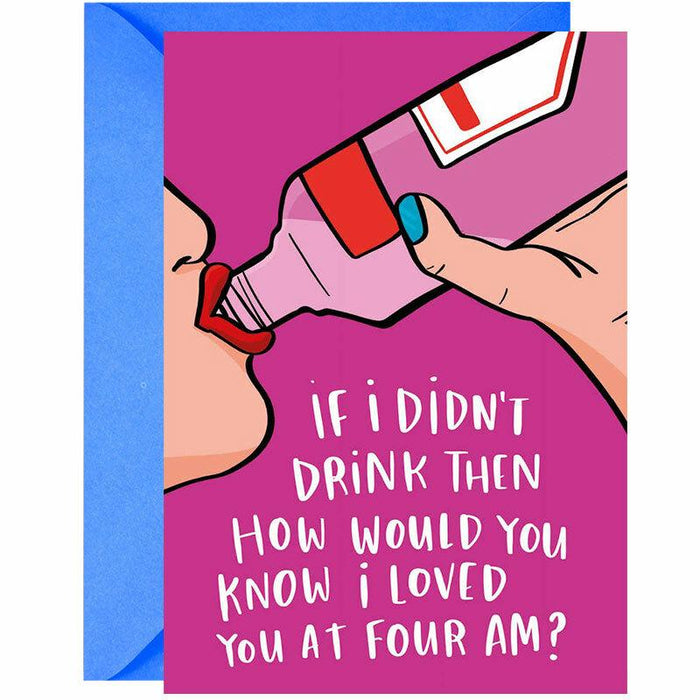 Drunk Dialing At Four AM Greeting Card - Lucy Maggie Designs