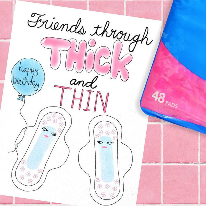Friends Through Thick + Thin Birthday Card - Bangs & Teeth