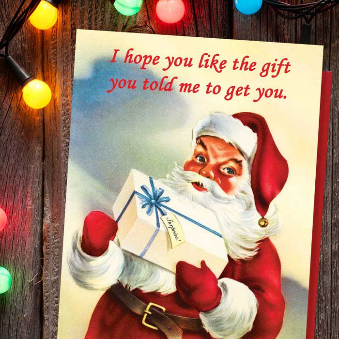 I Hope You Like The Gift You Told Me to Get You Christmas Card - Smitten Kitten