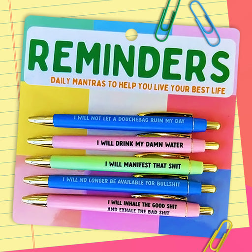 Reminders Daily Mantras Pen Set - Fun Club