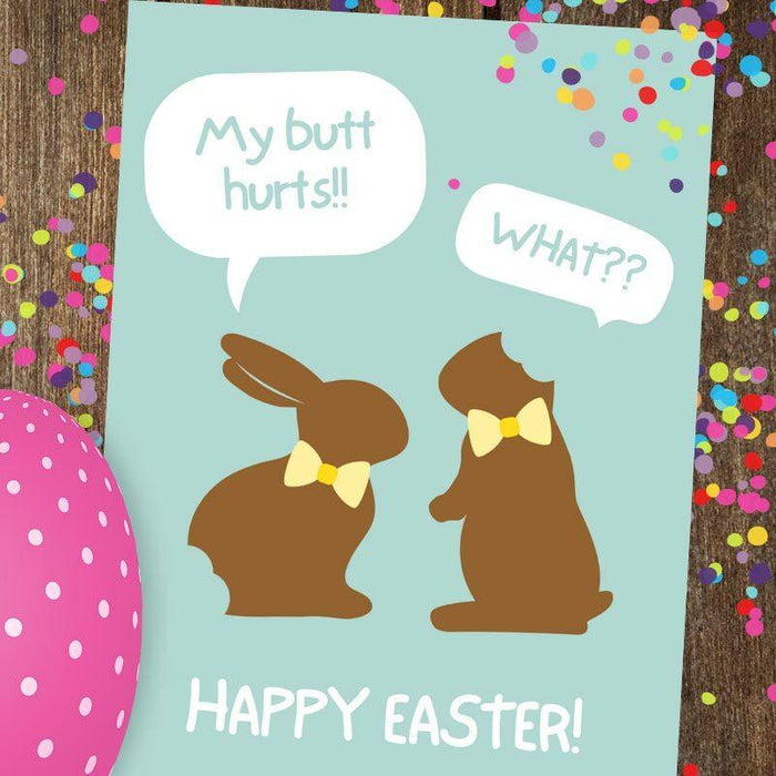 Funny Chocolate Easter Bunny Greeting Card - Design Sprinkles