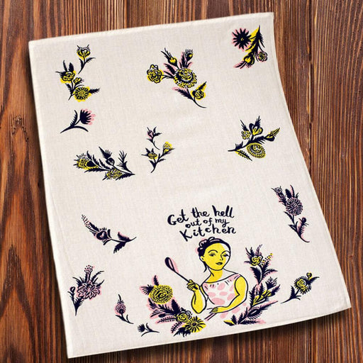 Get The Hell Out of My Kitchen Dish Towel - Blue Q