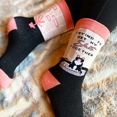 Trying to Get My Shit Together Cat Socks by Groovy Things Co