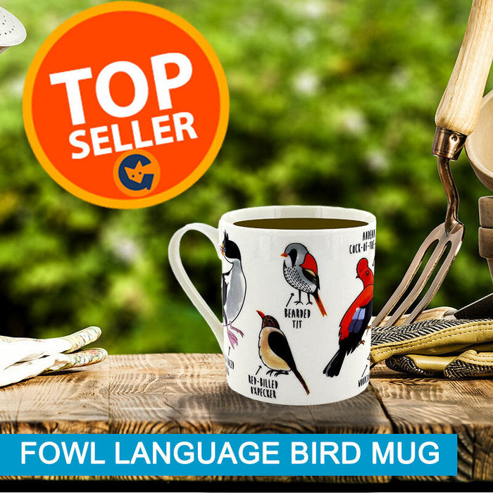 Fowl Language Bird Mug by Ginger Fox