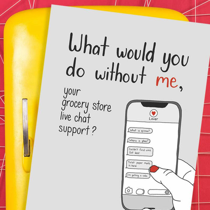 Grocery Store Live Chat Support Greeting Card - Unblushing