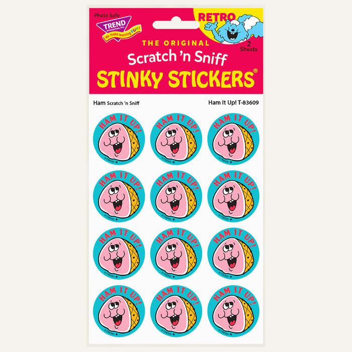 Ham It Up! Ham Scented Retro Scratch 'n Sniff Stinky Stickers - Perpetual Kid
