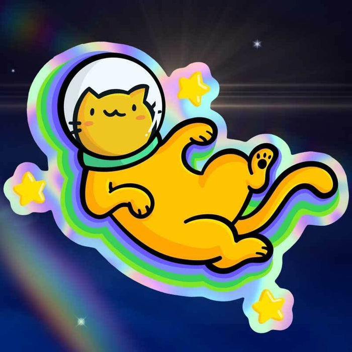 Shop Emily M - Holographic Space Cat Sticker