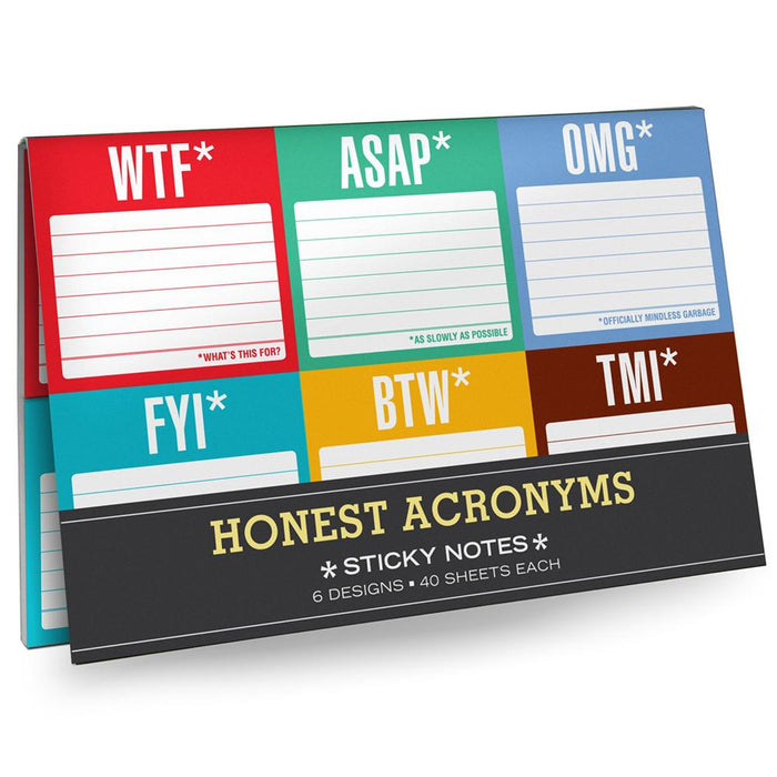 Honest Acronyms Sticky Note Packet - Knock Knock