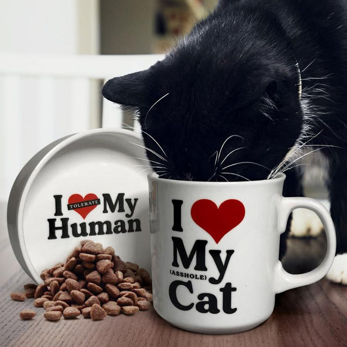 Fred & Friends - I Love My (Asshole) Cat Mug + Bowl Set