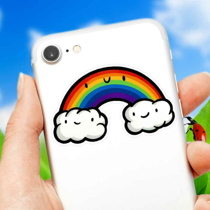 Kawaii Rainbow Cloud Sticker - Shop Emily M