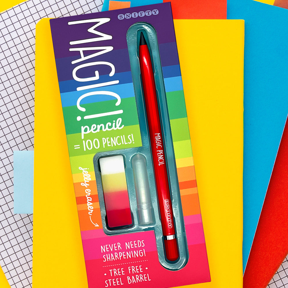  SNIFTY Magic Pencil - Compressed graphite tip equals 100  pencils - white barrel + matching chunky eraser : Office Products
