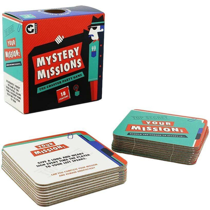 Mystery Missions Dinner Party Coasters by Ginger Fox at Perpetual Kid