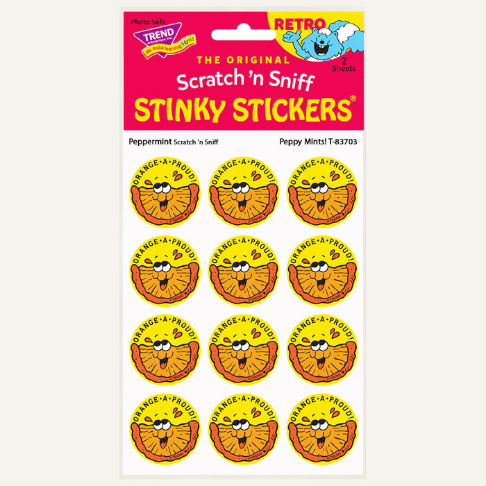 Orange-A-Proud! Orange Candy Scented Retro Scratch 'n Sniff Stinky Stickers - Perpetual Kid
