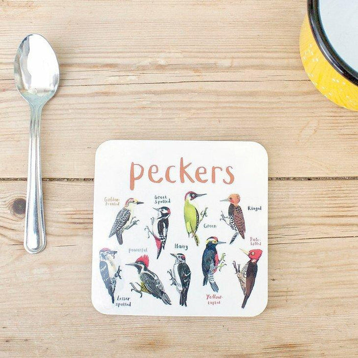 Sarah Edmonds Illustration - Peckers Fowl Bird Coaster