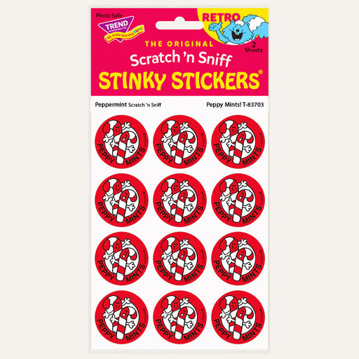 Peppy Mints Peppermint Scented Retro Scratch 'n Sniff Stinky Stickers - Perpetual Kid