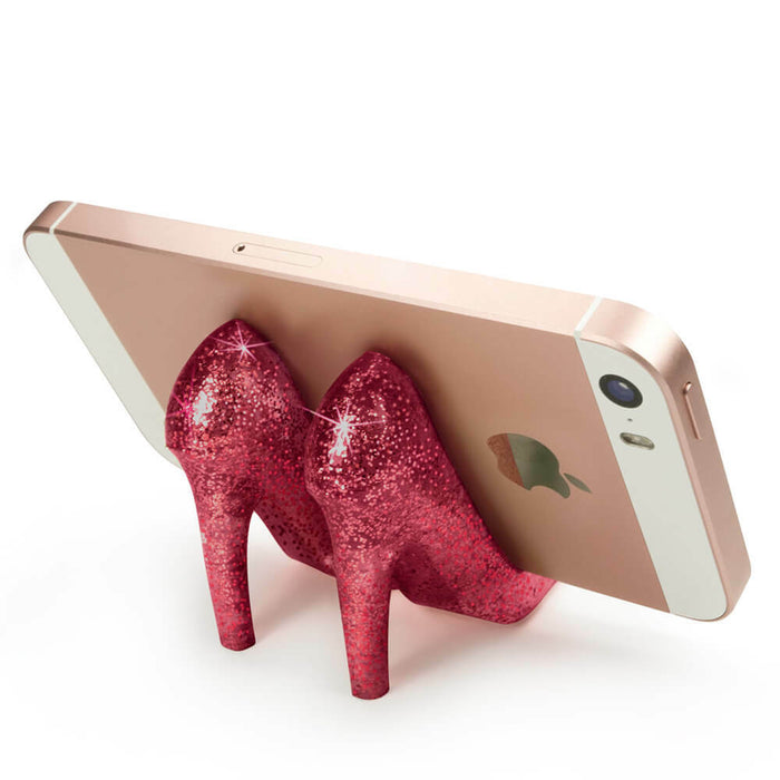 Pumped Up Ruby Red Glitter Phone Stand - Fred & Friends
