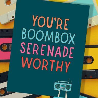 80's Boombox Serenade Greeting Card by A Smyth Co