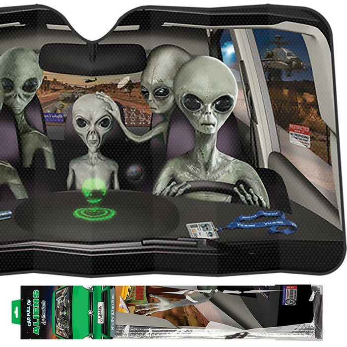 Car Full Of Aliens Auto Sunshade - Archie McPhee