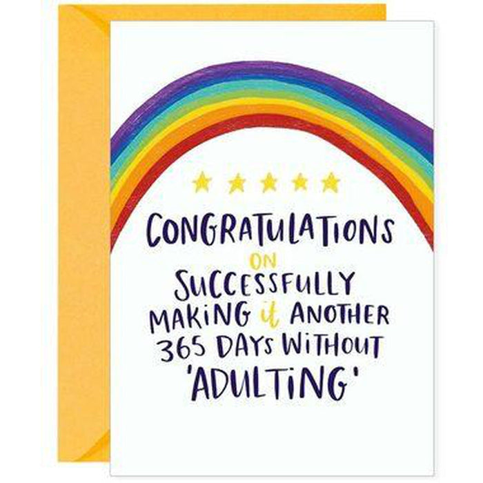 Congrats On Another 365 Days Without Adulting Birthday Card by Lucy Maggie Designs