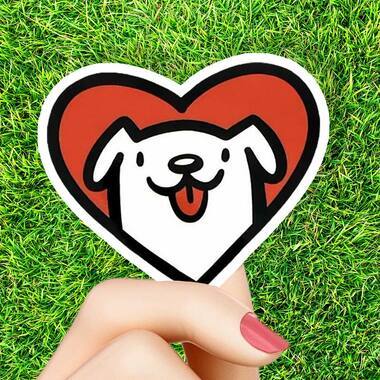 Dog Love Heart Sticker by Shop Emily M