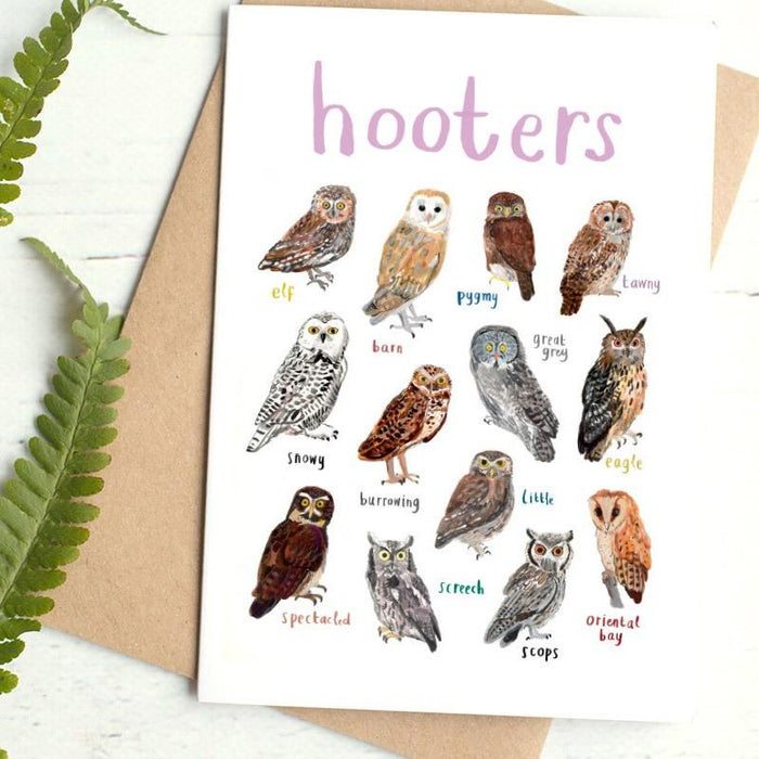 Hooters Dirty Bird Pun Greeting Card by Sarah Edmonds Illustration