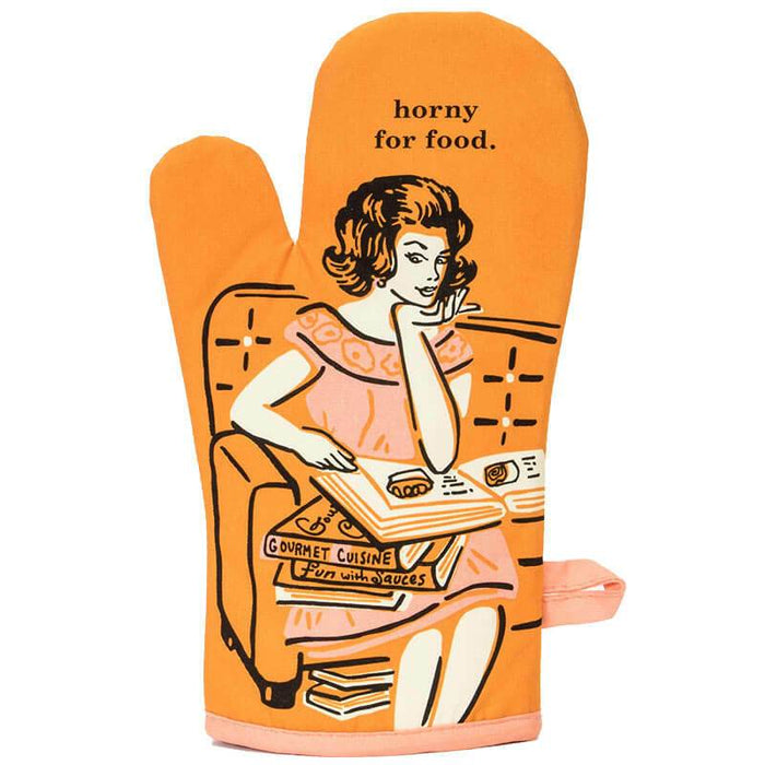 Horny For Food Oven Mitt by Blue Q